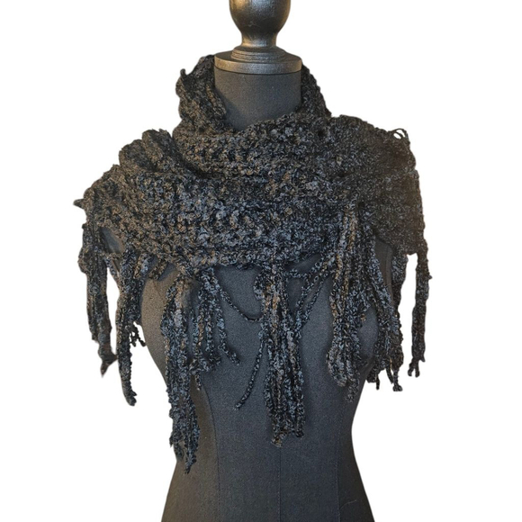 Ruggine Accessories - Ruggine Black Fringe Infinity Scarf